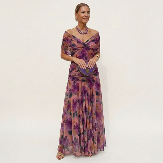 Alondra™ | Vestido Largo Floral con Escote en V