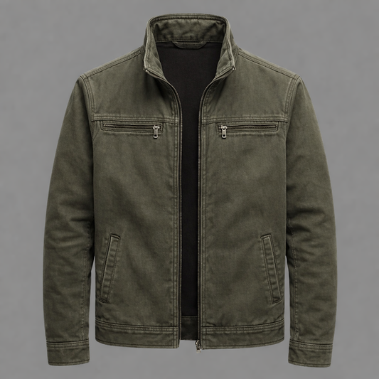 Carlos - Chaqueta Vintage de Algodón con Cremallera