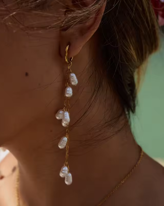 PENDIENTES LARGOS PERLAS