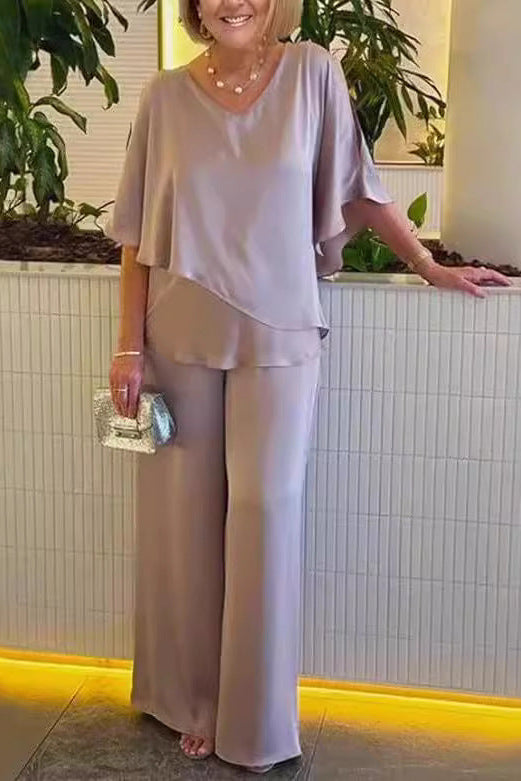 Martha | Conjunto de dos piezas con pantalón de pierna ancha