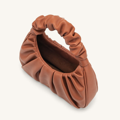 BOLSO FRUNCIDO I Piel marrón