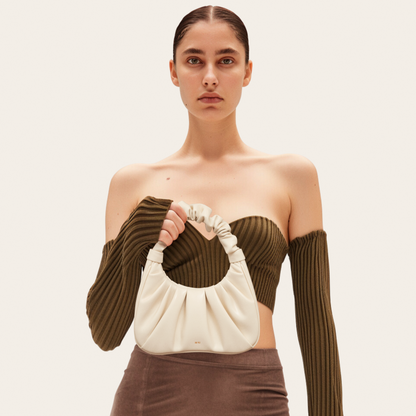 BOLSO FRUNCIDO Piel beige