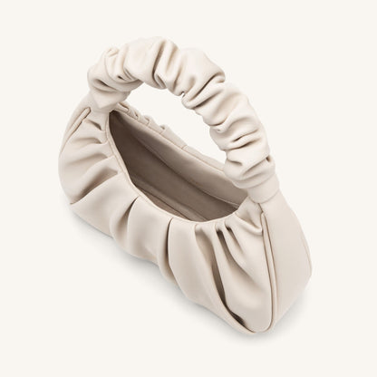 BOLSO FRUNCIDO Piel beige