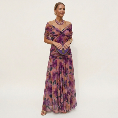 Alondra™ | Vestido Largo Floral con Escote en V