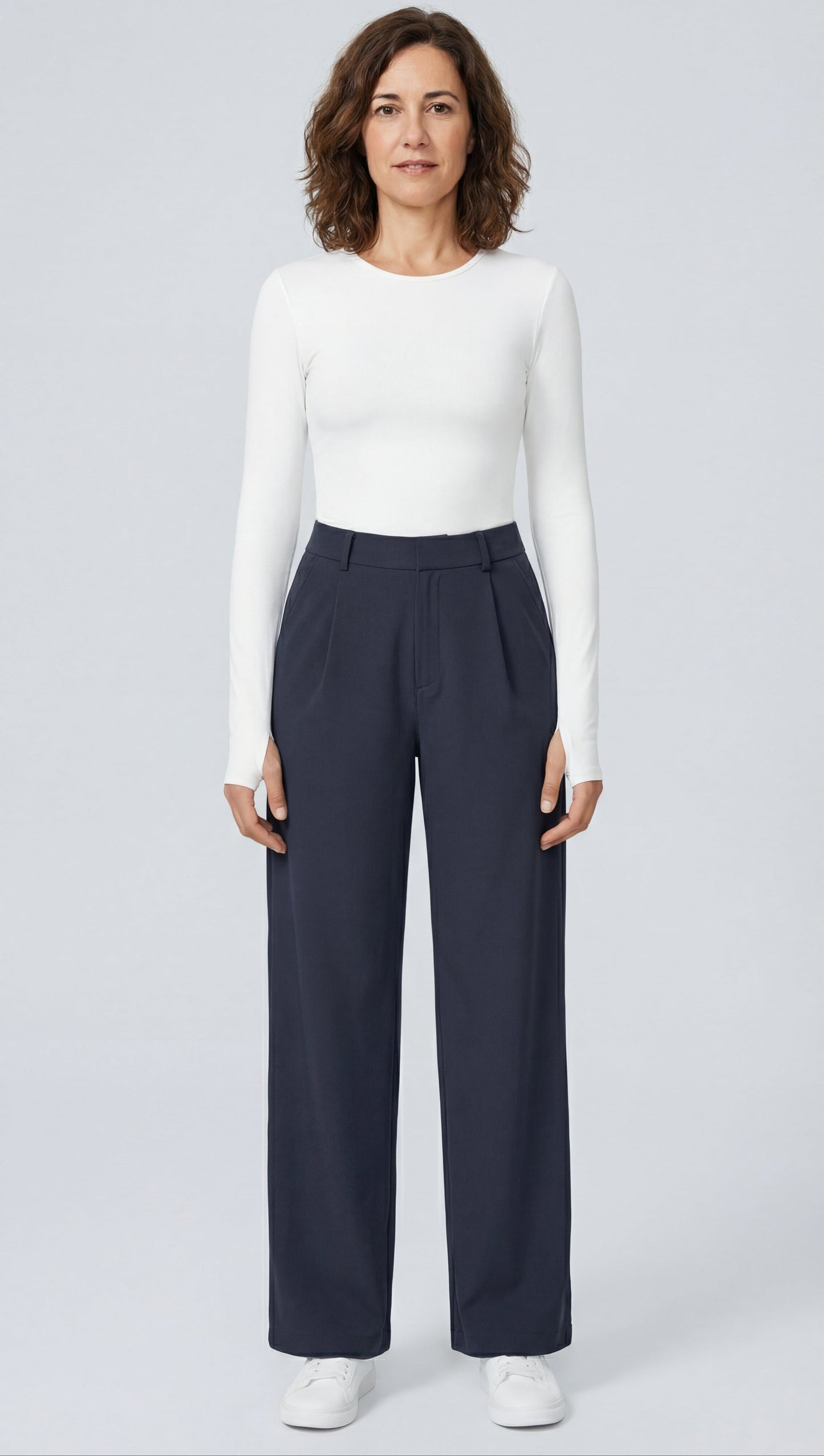 Juliana|Pantalones DayStretch de cintura alta, bolsillos y pierna recta