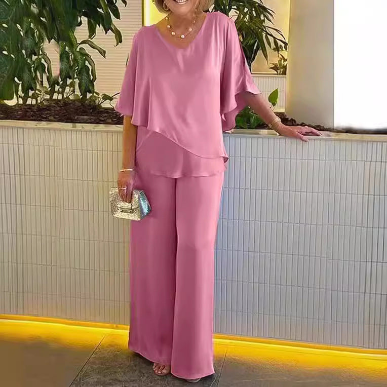 Martha | Conjunto de dos piezas con pantalón de pierna ancha