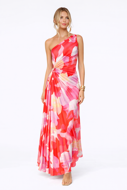 VESTIDO MAXI ASIMÉTRICO ESTAMPADO